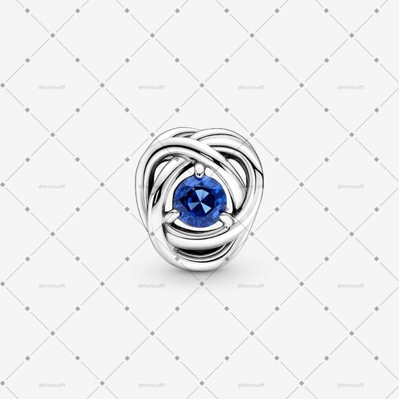 Pandora September Blue Eternity Circle Charm - Picture 2 of 5